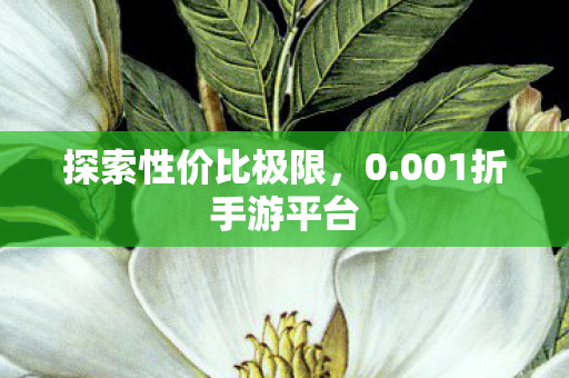 探索性价比极限,0.001折手游平台 探索性价比极限,0.001折手游平台