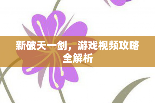 游戏视频攻略全解析图片