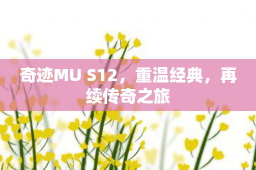 奇迹MU S12,重温经典,再续传奇之旅 奇迹MU S12,重温经典,再续传奇之旅