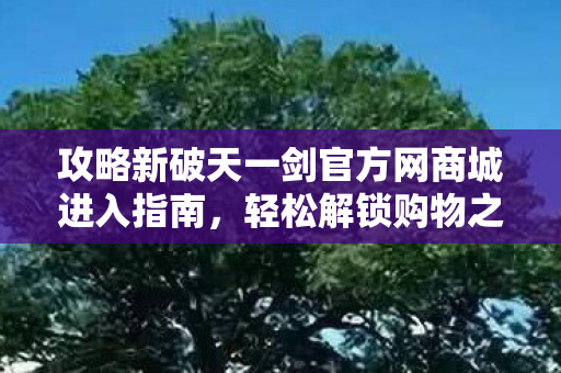 攻略新破天一剑官方网商城进入指南图片