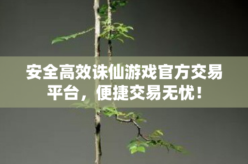 安全高效诛仙游戏官方交易平台图片