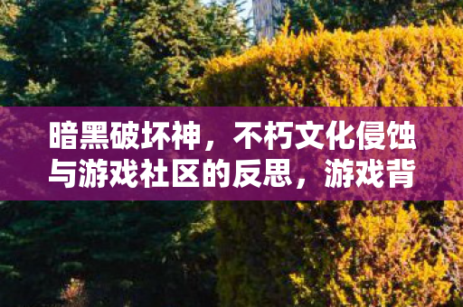 不朽文化侵蚀与游戏社区的反思图片