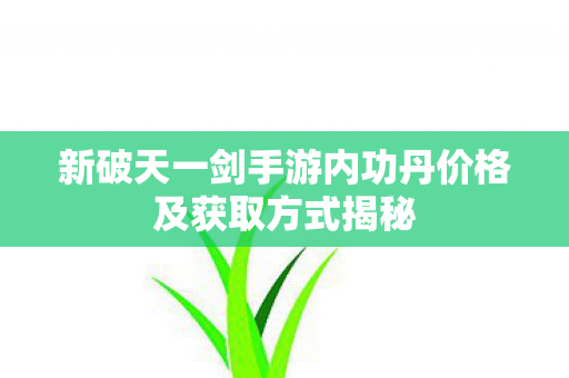 新破天一剑手游内功丹价格及获取方式揭秘图片