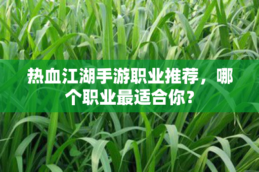 热血江湖手游职业推荐,哪个职业最适合你? 热血江湖手游职业推荐,哪个职业最适合你?