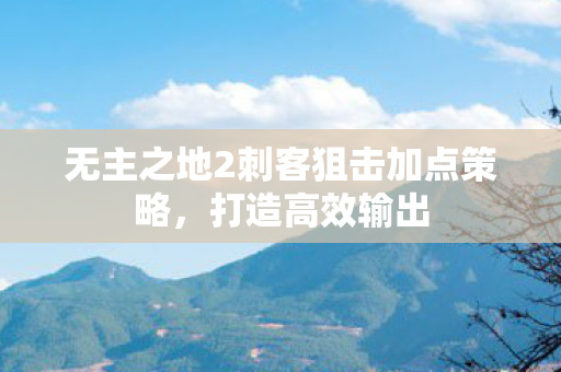 无主之地2刺客狙击加点策略,打造高效输出 无主之地2刺客狙击加点策略,打造高效输出
