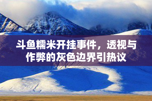 透视与作弊的灰色边界引热议图片