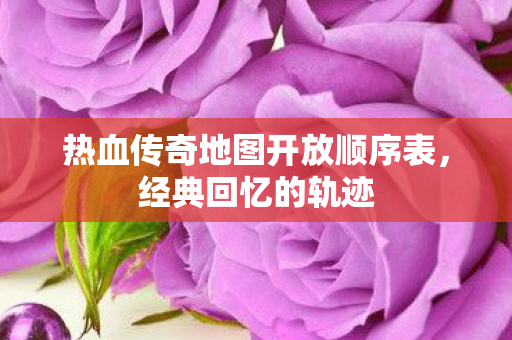 热血传奇地图开放顺序表图片