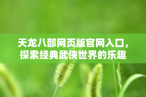 天龙八部网页版官网入口图片