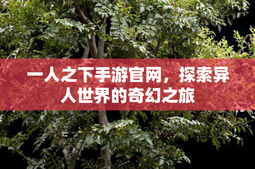 一人之下手游官网,探索异人世界的奇幻之旅 一人之下手游官网,探索异人世界的奇幻之旅