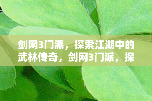 剑网3门派，探索江湖中的武林传奇，剑网3门派，探索江湖中的武林传奇