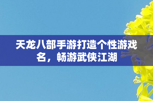 天龙八部手游打造个性游戏名图片