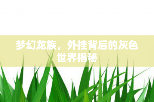 外挂背后的灰色世界揭秘图片