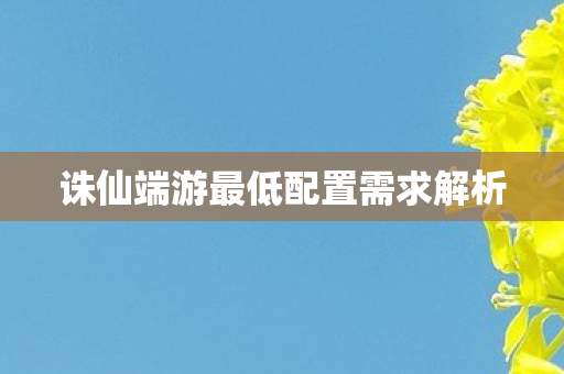 诛仙端游最低配置需求解析图片