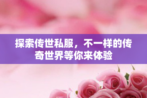 不一样的传奇世界等你来体验图片