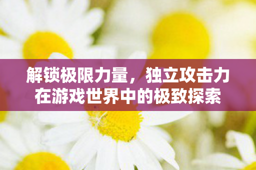 独立攻击力在游戏世界中的极致探索图片