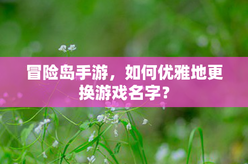 如何优雅地更换游戏名字图片