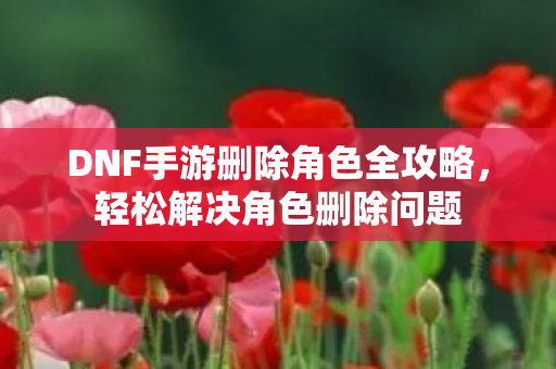 DNF手游删除角色全攻略图片