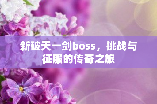 新破天一剑boss,挑战与征服的传奇之旅 新破天一剑boss,挑战与征服的传奇之旅