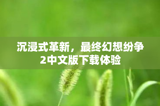 沉浸式革新,最终幻想纷争2中文版下载体验 沉浸式革新,最终幻想纷争2中文版下载体验