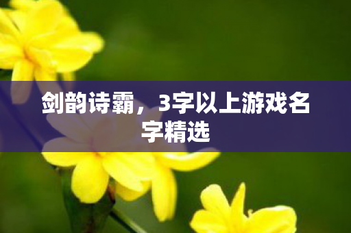 3字以上游戏名字精选图片