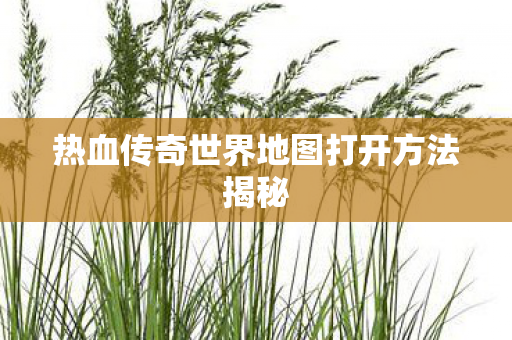 热血传奇世界地图打开方法揭秘图片
