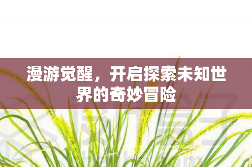 开启探索未知世界的奇妙冒险图片