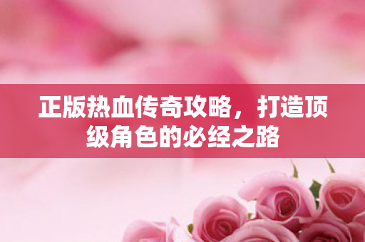 打造顶级角色的必经之路图片