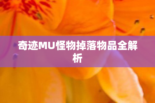 奇迹MU怪物掉落物品全解析图片