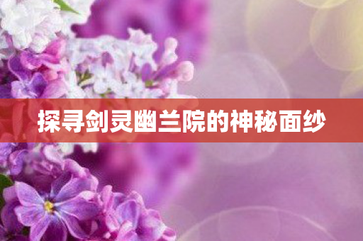 探寻剑灵幽兰院的神秘面纱图片