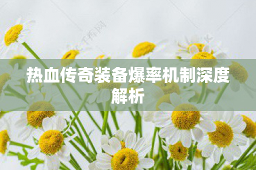 热血传奇装备爆率机制深度解析图片