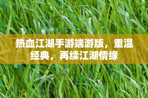 热血江湖手游端游版,重温经典,再续江湖情缘 热血江湖手游端游版,重温经典,再续江湖情缘