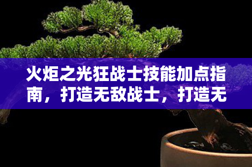 火炬之光狂战士技能加点指南图片