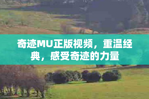 奇迹MU正版视频图片
