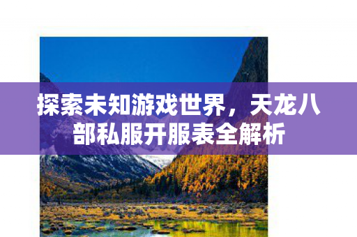 探索未知游戏世界，天龙八部私服开服表全解析