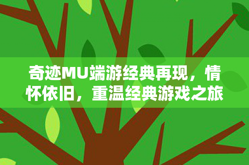 奇迹MU端游经典再现,情怀依旧,重温经典游戏之旅! 奇迹MU端游经典再现,情怀依旧,重温经典游戏之旅!