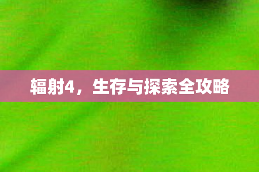 辐射4,生存与探索全攻略 辐射4,生存与探索全攻略
