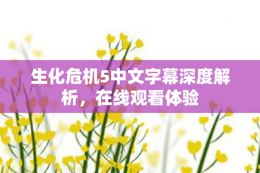 生化危机5中文字幕深度解析图片