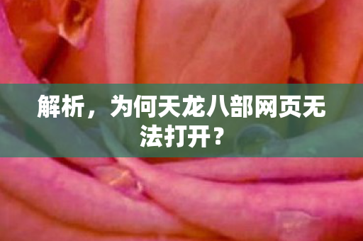 为何天龙八部网页无法打开图片