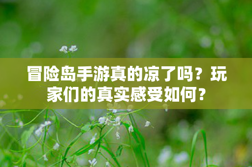 冒险岛手游真的凉了吗图片