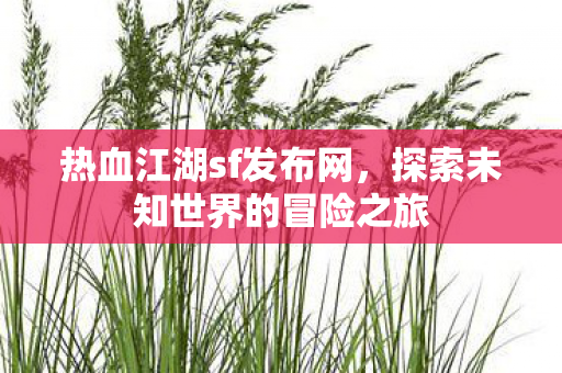 热血江湖sf发布网,探索未知世界的冒险之旅 热血江湖sf发布网,探索未知世界的冒险之旅