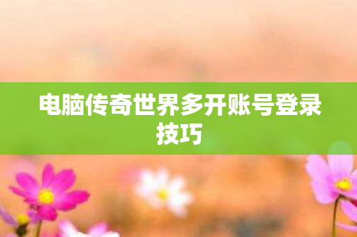 电脑传奇世界多开账号登录技巧图片