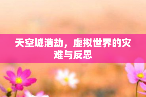 虚拟世界的灾难与反思图片