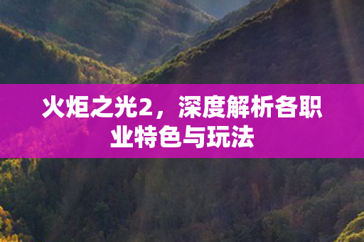 深度解析各职业特色与玩法图片