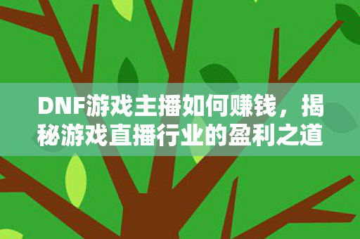DNF游戏主播如何赚钱,揭秘游戏直播行业的盈利之道 DNF游戏主播如何赚钱,揭秘游戏直播行业的盈利之道