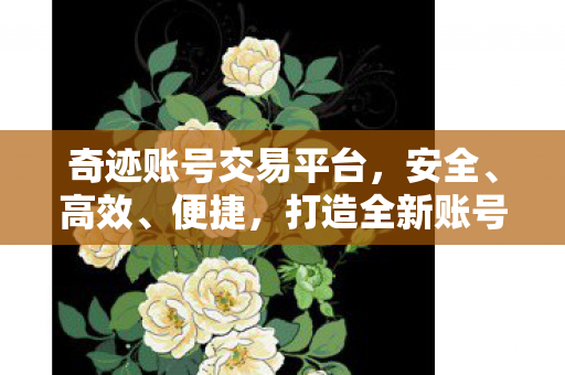 奇迹账号交易平台,安全、高效、便捷,打造全新账号交易体验 奇迹账号交易平台,安全、高效、便捷,打造全新账号交易体验