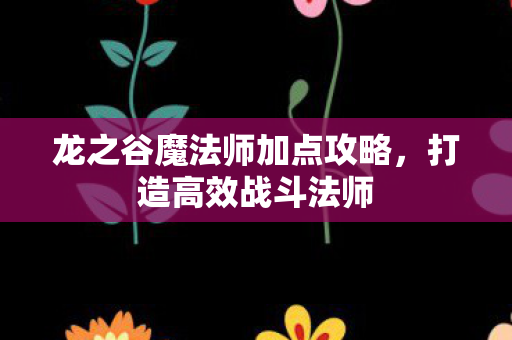 龙之谷魔法师加点攻略图片