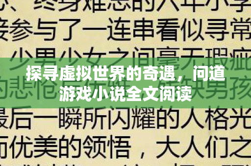 问道游戏小说全文阅读图片