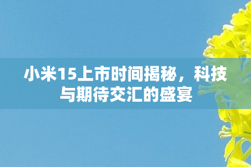 小米15上市时间揭秘，科技与期待交汇的盛宴