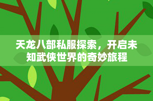 天龙八部私服探索，开启未知武侠世界的奇妙旅程