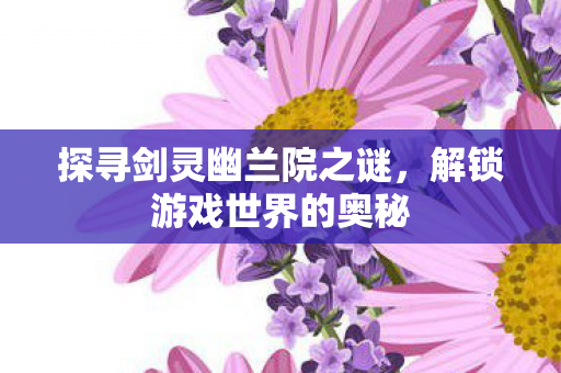 探寻剑灵幽兰院之谜图片
